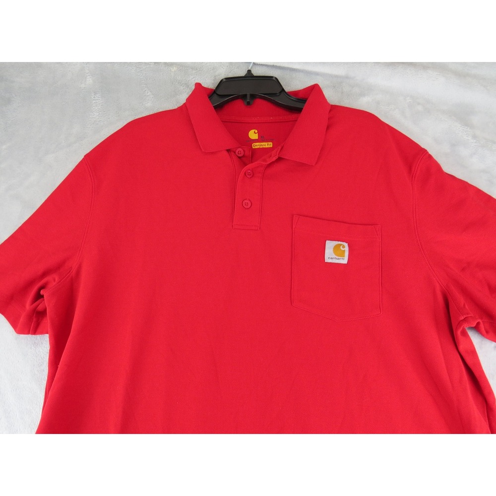Carhartt Red Short Sleeve Original Fit Pocket Polo Shirt Men's XL